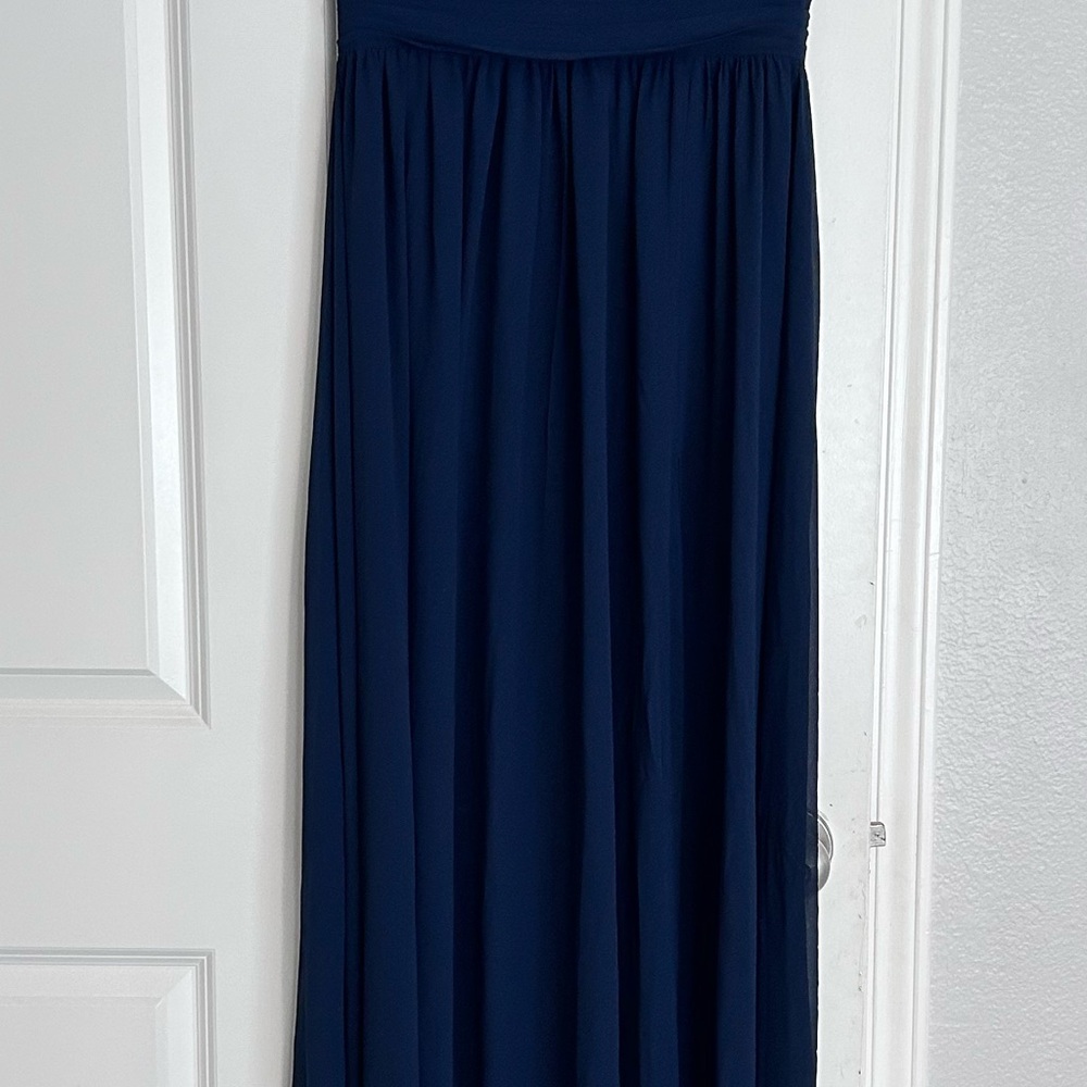 Elegant Navy Blue Sequin Gown